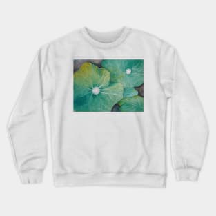 In Rosemary's Garden - Nasturtium Leaf with Dew Drops Crewneck Sweatshirt